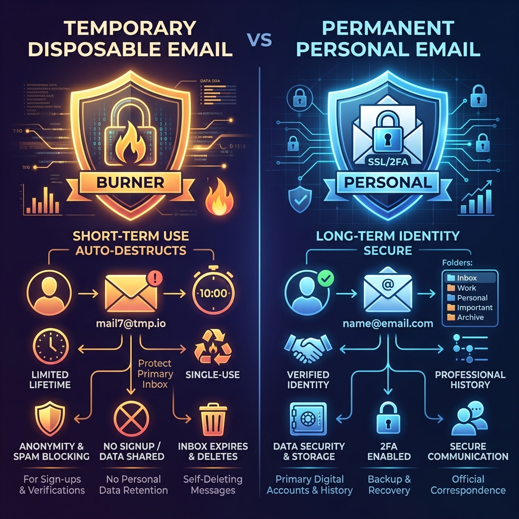 Temporary Email vs Personal Email: When to Use Which